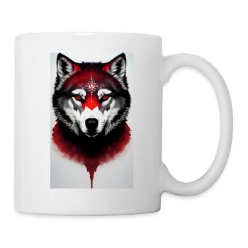 Roter Wolf - Tasse - Weiß - Rechts
