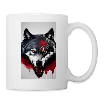 Blutrünstiger Wolf - Tasse - Weiß - Rechts
