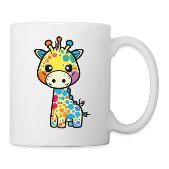 Kawaii mignonne girafe colorée heureuse - Mug blanc - blanc - Droite