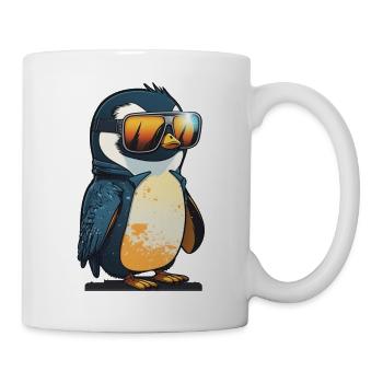 Pingouin cool avec des lunettes de soleil - Mug blanc - blanc - Droite