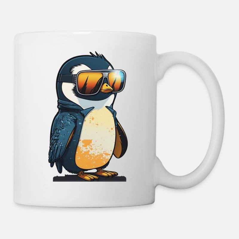 Cool Pinguin mit Sonnenbrille - Tasse - Weiß