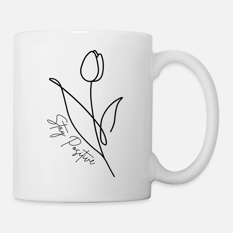 Restez positif Flower - Mug blanc - blanc
