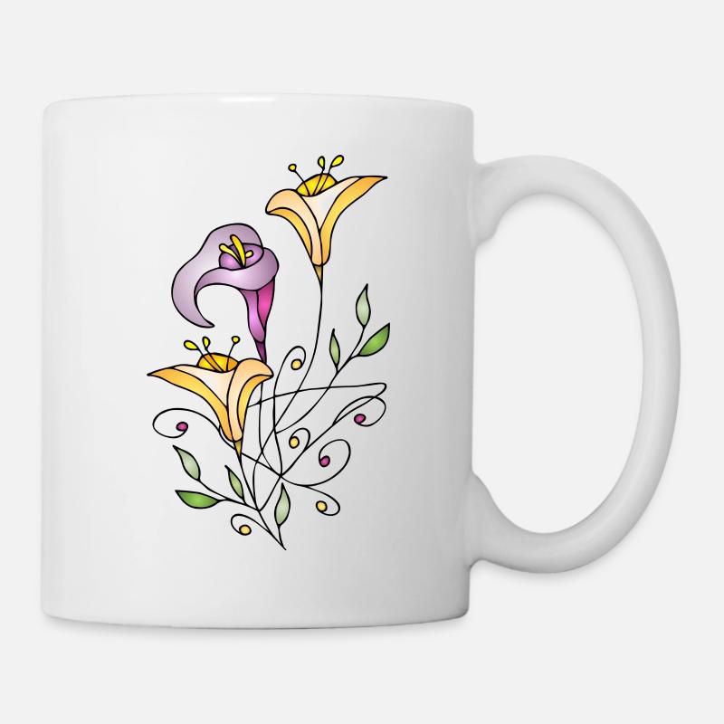 Blumen - Tasse - Weiß