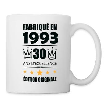 Vintage 1993 30Ans Anniversaire Cadeau Homme Femme - Mug blanc - blanc - Droite