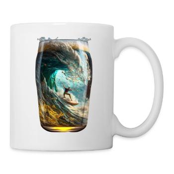 Surfing in a beer glass - Mug - white - Right