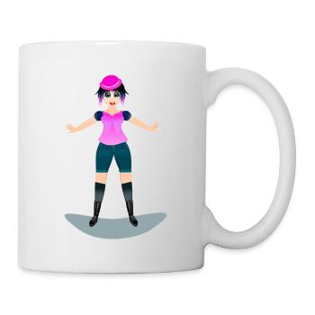 happy and fun festive girl - Mug - white - Right