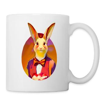 Häschen mit Schleife - Tasse - Weiß - Rechts