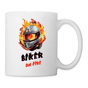 Biker on fire - Tasse - Weiß - Rechts