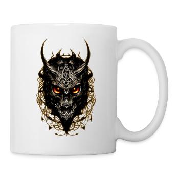 Tête avec cornes - Mug blanc - blanc - Droite
