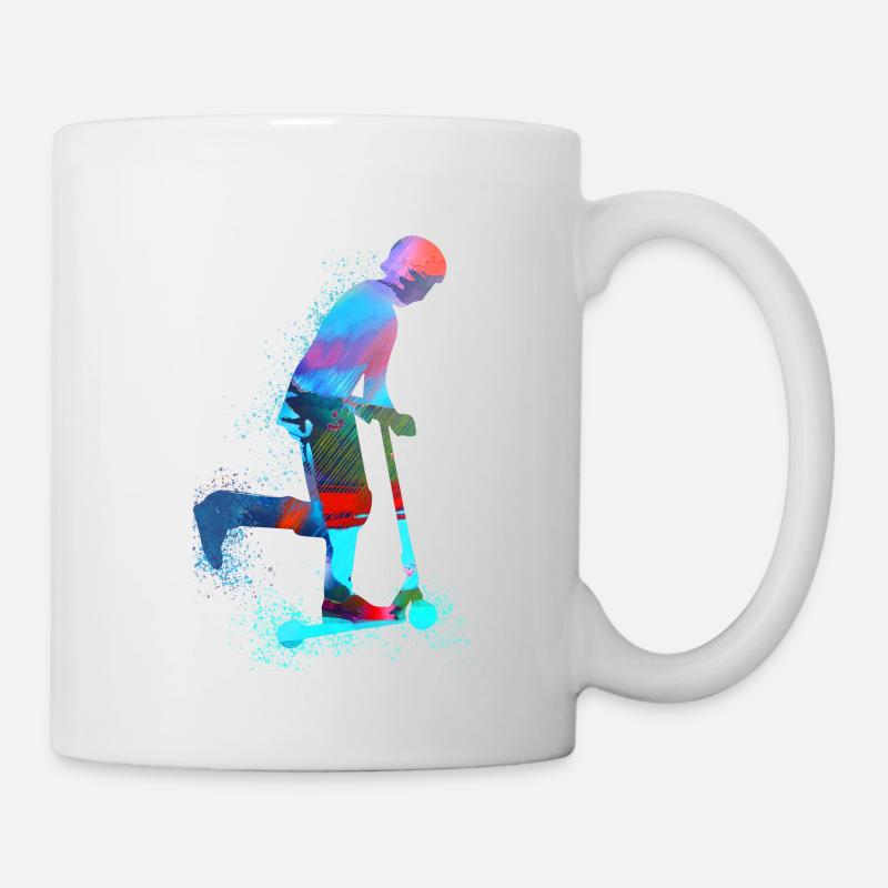 Stuntscooter,Trickscooter,tricks,stunt,e-scooter, - Tasse - Weiß
