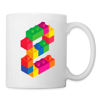 Cute Block Building 2nd Birthday Gift 2 Year Old - Mug - white - Right