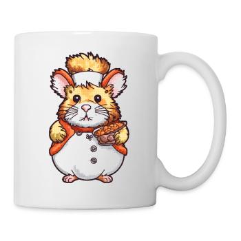 Hamster as a trained high has made food. - Mug - white - Right