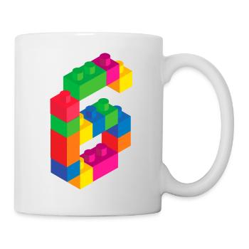Cute Block Building 6th Birthday Gift 6 Year Old - Mug - white - Right