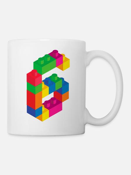 Netter Block Gebäude 6. Geburtstag Geschenk 6 Jahre alt - Tasse - Weiß