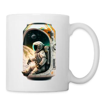 Canette de bière fraîche avec astronaute - Mug blanc - blanc - Droite
