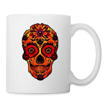 Skull on Fire - Tasse - Weiß - Rechts