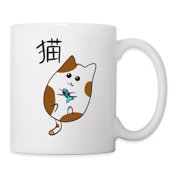 Kawaii-Katze - Tasse - Weiß - Rechts