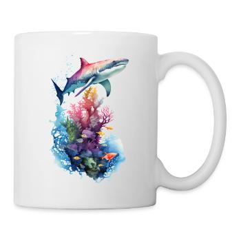Shark Ocean Landscape - Mug - white - Right