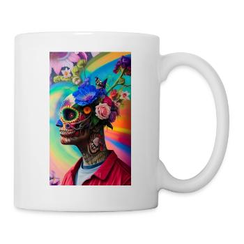 ARTWORK Flower Skull Head Guy - Mug - white - Right