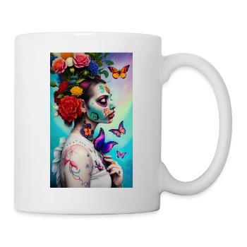 OEUVRE Flower Power Girl - Mug blanc - blanc - Droite