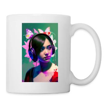 ARTWORK Headphones Girl Lea - Mug - white - Right