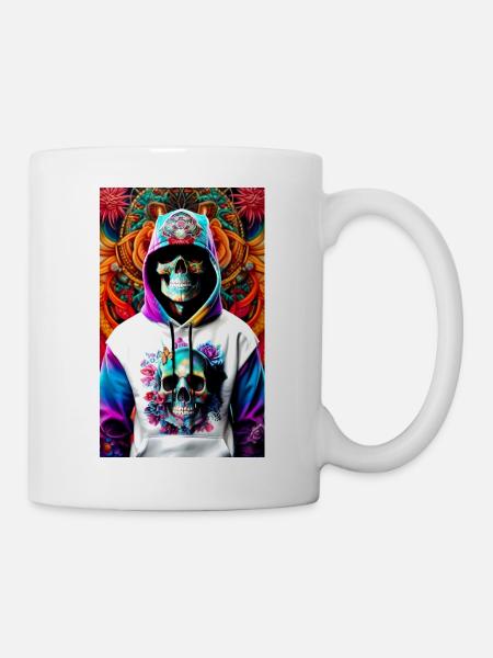 ARTWORK Hoodie Skull - Mug - white