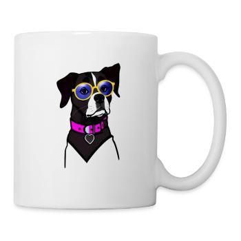 Cool dog with glasses - Mug - white - Right