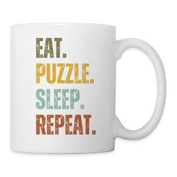 EAT PUZZLE SLEEP REPEAT - Tasse - Weiß - Rechts