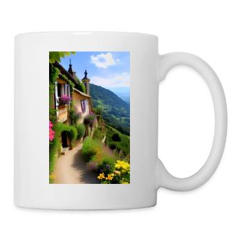 Village de montagne méditerranéen - Mug blanc - blanc - Droite