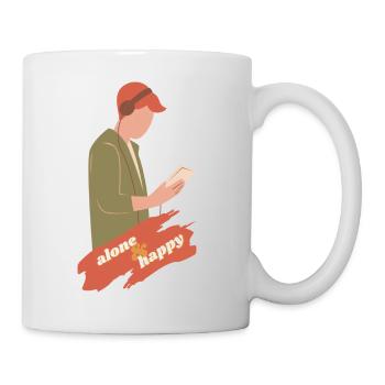 Alone & happy - Mug - white - Right