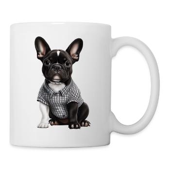 Niedliche Bulldogge Mops Hund - Tasse - Weiß - Rechts