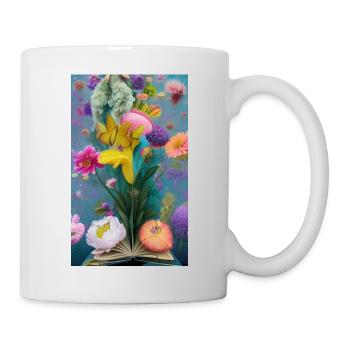 Flowers Bursting from a Book - Mug - white - Right