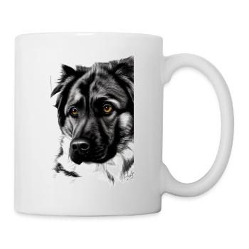Black and White Dog Sketch - Mug - white - Right