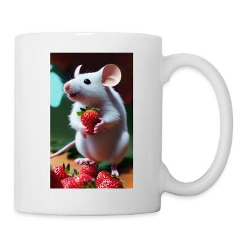 The mouse collecting strawberries - Mug - white - Right