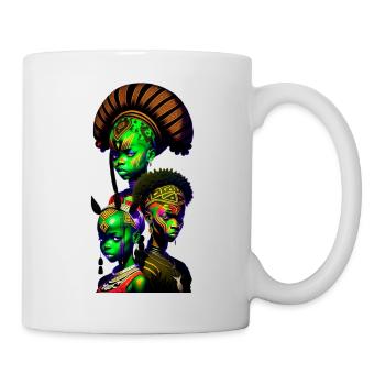 painted african faces - Mug - white - Right