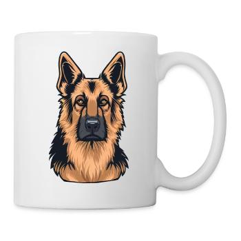 GERMAN SHEPHERD ART PETS PUPPY DOG ANIMALS DRAWING - Mug - white - Right