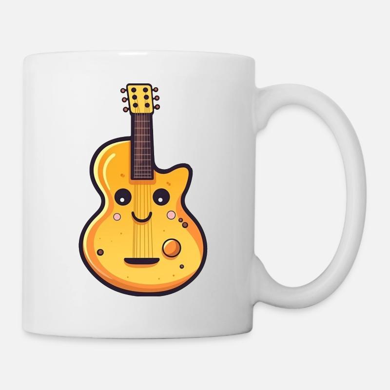 Guitar in comic style - Mug - white