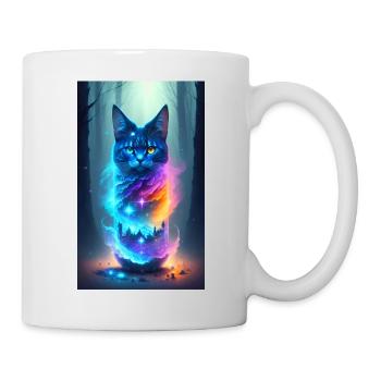 Chat magique de la forêt - Mug blanc - blanc - Droite