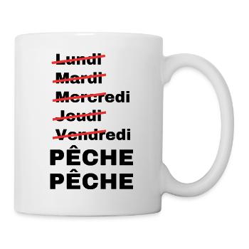 week-end pêche - Mug blanc - blanc - Droite