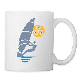 Planche à voile tribale - Mug blanc - blanc - Droite