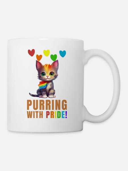 Gay pride - purring with pride - Mug - white