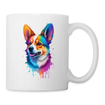 Corgi Rainbow Dog Funny Dog Race Animal - Mug blanc - blanc - Droite