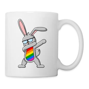 LGBTQIA+ Dabbing Bunny - Rainbow Dab Dance - Mug - white - Right