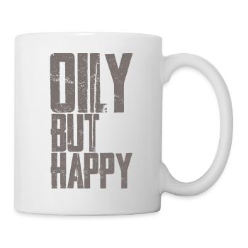 Oily But Happy 3 - Tasse - Weiß - Rechts