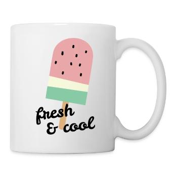 Popsicles à la pastèque avec slogan frais & cool - Mug blanc - blanc - Droite