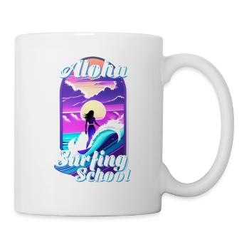 Aloha Surfschule - Retro Vintage - Tasse - Weiß - Rechts