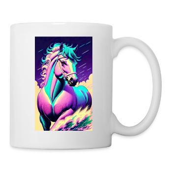 Cheval | Équitation | Animal | Monture | Coloré - Mug blanc - blanc - Droite