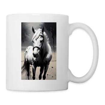 Pferd | reiten | Tier | Reittier | Bunt - Tasse - Weiß - Rechts