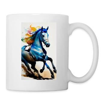 Cheval | Équitation | Animal | Monture | Coloré - Mug blanc - blanc - Droite