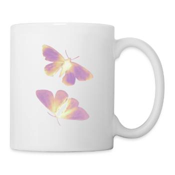 Schmetterling gelb/rosa - Tasse - Weiß - Rechts